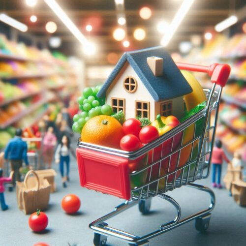 Casa en carrito de compra